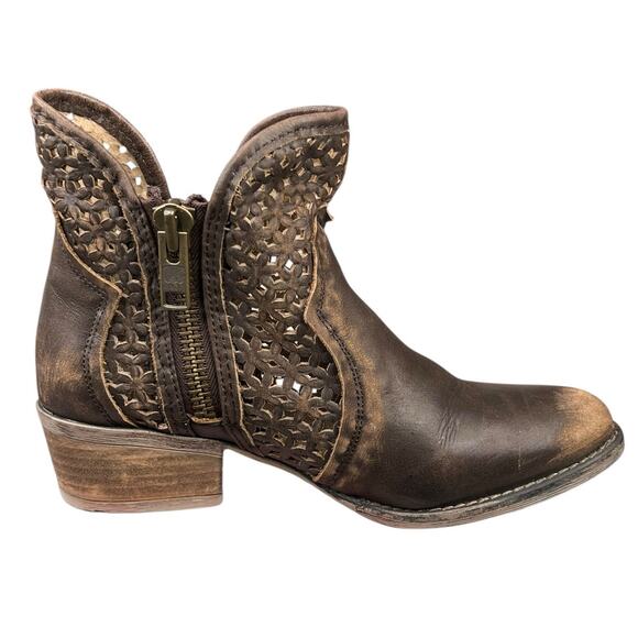 Circle G Corral Women’s Brown Distressed Western Ankle Boot Size US 8.5 - Picture 4 of 11